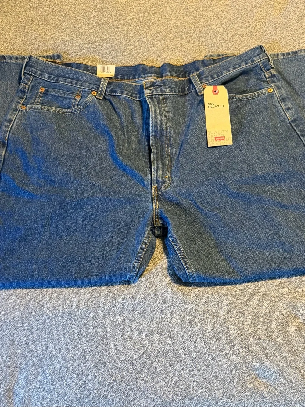 LEVI STRAUSS Men‎ 550 Relaxed Fit 100% Cotton Denim Jeans - 46x39 Dark Blue